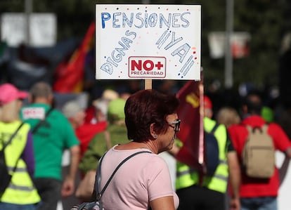 Manifestación para pedir pensiones "dignas", este sábado en Madrid.