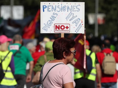 Manifestación para pedir pensiones "dignas", este sábado en Madrid.