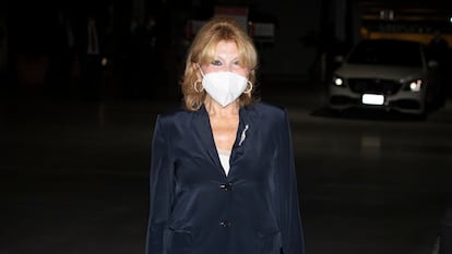 Carmen Cervera llegando a un acto en Madrid el 26 de octubre de 2020.