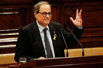 Quim Torra en el Parlament.