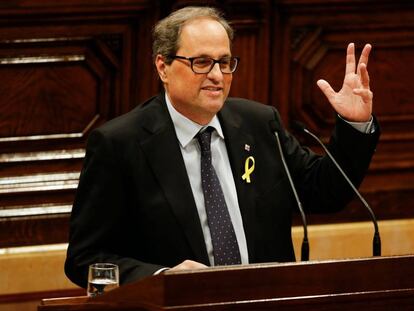 Quim Torra en el Parlament.