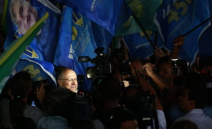 Geraldo Alckmin durante visita a empresa de reciclagem em Brasília no dia 17 de setembro.