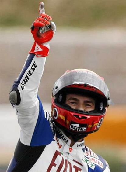 Jorge Lorenzo festeja su triunfo.