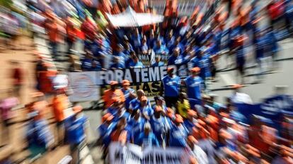 Protesto contra Temer no dia 24, antes dos confrontos.