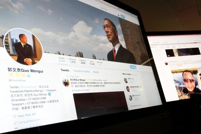 Twitter page of Chinese exiled businessman Guo Wengui