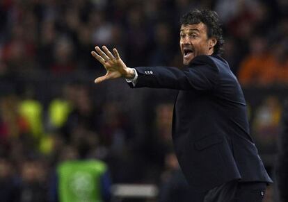 Luis Enrique, en el partido frente al PSG.