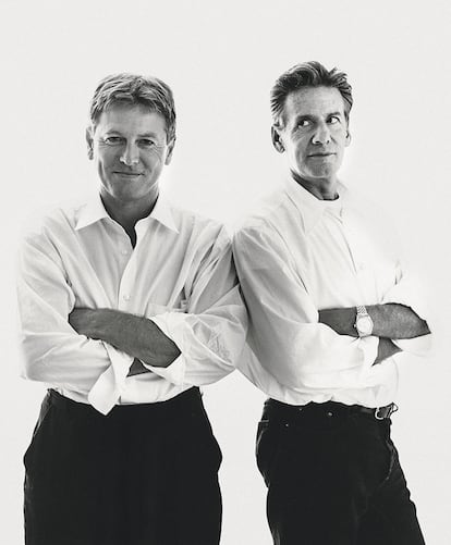 John Pawson con Calvin Klein en 1995.