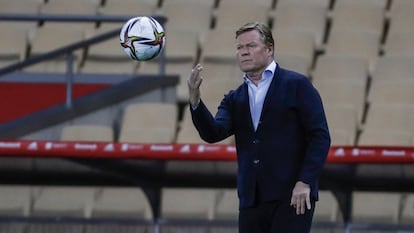 Koeman, durante la final de la Copa.