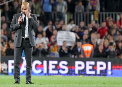 Guardiola en el seu comiat, el 5 de maig del 2012.