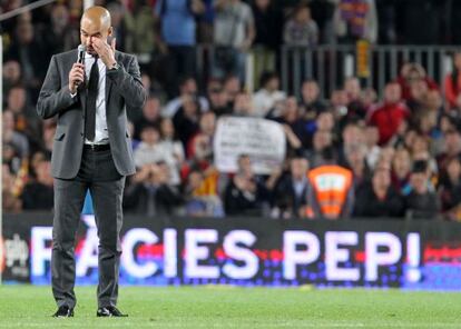 Guardiola en el seu comiat, el 5 de maig del 2012.