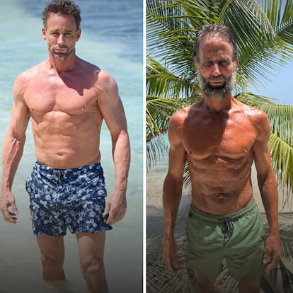 Álvaro Muñoz Escassi, antes y después de su paso por 'Supervivientes 2025'.