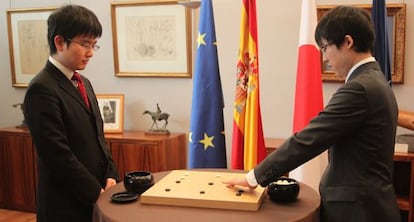 Yuta Iyama y Keigo Yamashita durante el acto de presentación en el Consejo Superior de Deportes