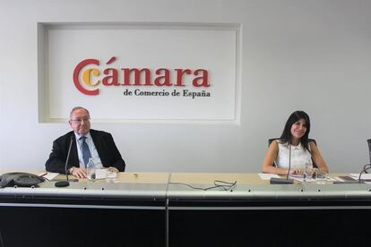 El presidente de la Cámara de Comercio de España, José Luis Bonet, durante la presentación de la encuesta sobre el clima empresarial.