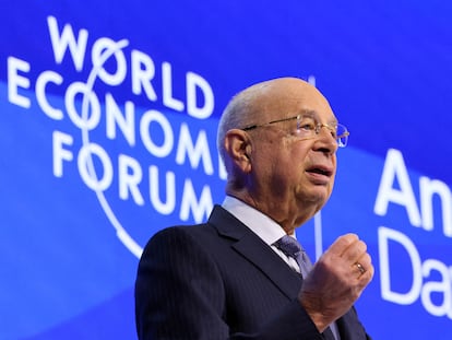 El fundador del Foro Económico Mundial, Klaus Schwab, durante la edición de 2024 del Foro de Davos (Suiza), celebrada en el mes de enero.