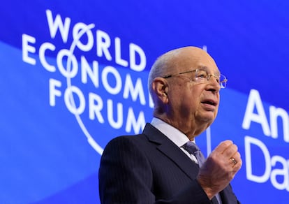 El fundador del Foro Económico Mundial, Klaus Schwab, durante la edición de 2024 del Foro de Davos (Suiza), celebrada en el mes de enero.