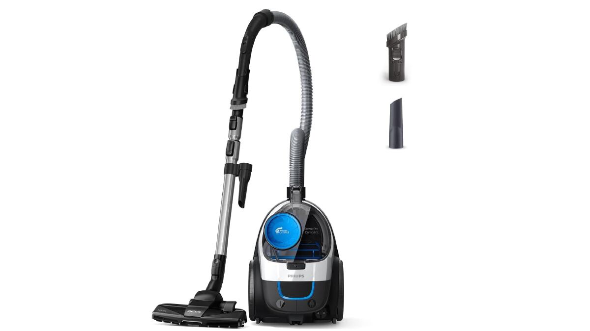 Aspiradora ciclónica con 900 vatios de potencia, de Philips.