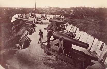 Dos soldats durant la Guerra de Secessió a Vicksburg, Mississipi