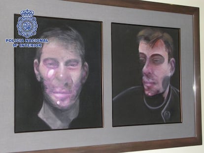Fotografía facilitada por la Policía de uno de los cuadros de Francis Bacon sustraídos en 2015 en un domicilio de Madrid.