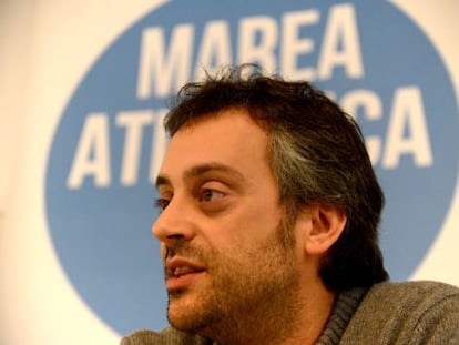 Xulio Ferreiro, hoy en la sede de la Marea.
