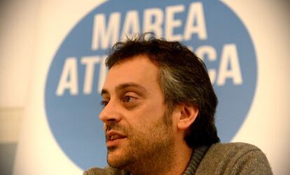 Xulio Ferreiro, hoy en la sede de la Marea.