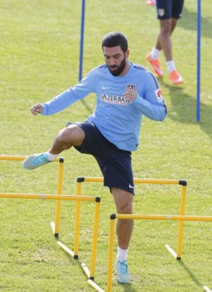 Arda, autor del gol contra el Juve, en el último entrenamiento.