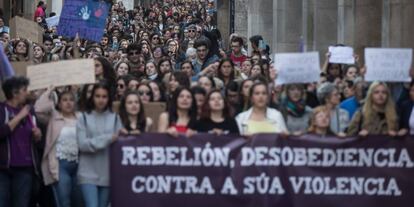 Manifestación de repulsa a la sentencia de 'La Manada' en Santiago de Compostela