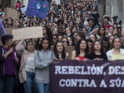 Manifestación de repulsa a la sentencia de 'La Manada' en Santiago de Compostela