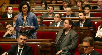 Marta Rovira en el Parlamento catalán.