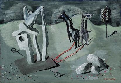'Piedras ambulantes', 1930 c. 38x55 cm. Óleo sobre lienzo.