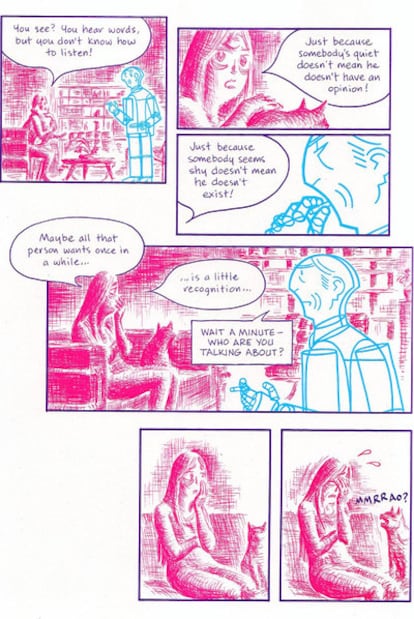 Una página de <i>Asterios Polyp,</i> de David Mazzucchelli, novela gráfica que ha triunfado este año en los Eisner.