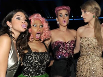 Selena G&oacute;mez, Nicki Minaj, Katy Perry y Taylor Swift.
