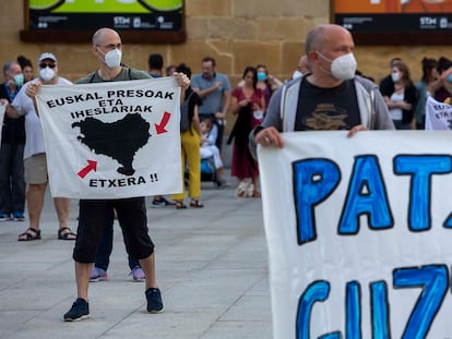 Concentración de Bildu este jueves en San Sebastiánen apoyo al preso etarra Patxi Ruiz.