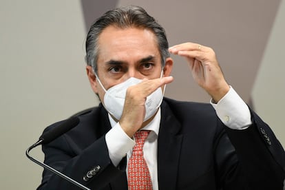 Carlos Murillo, presidente da Pfizer na América Latina, durante a CPI da Pandemia.