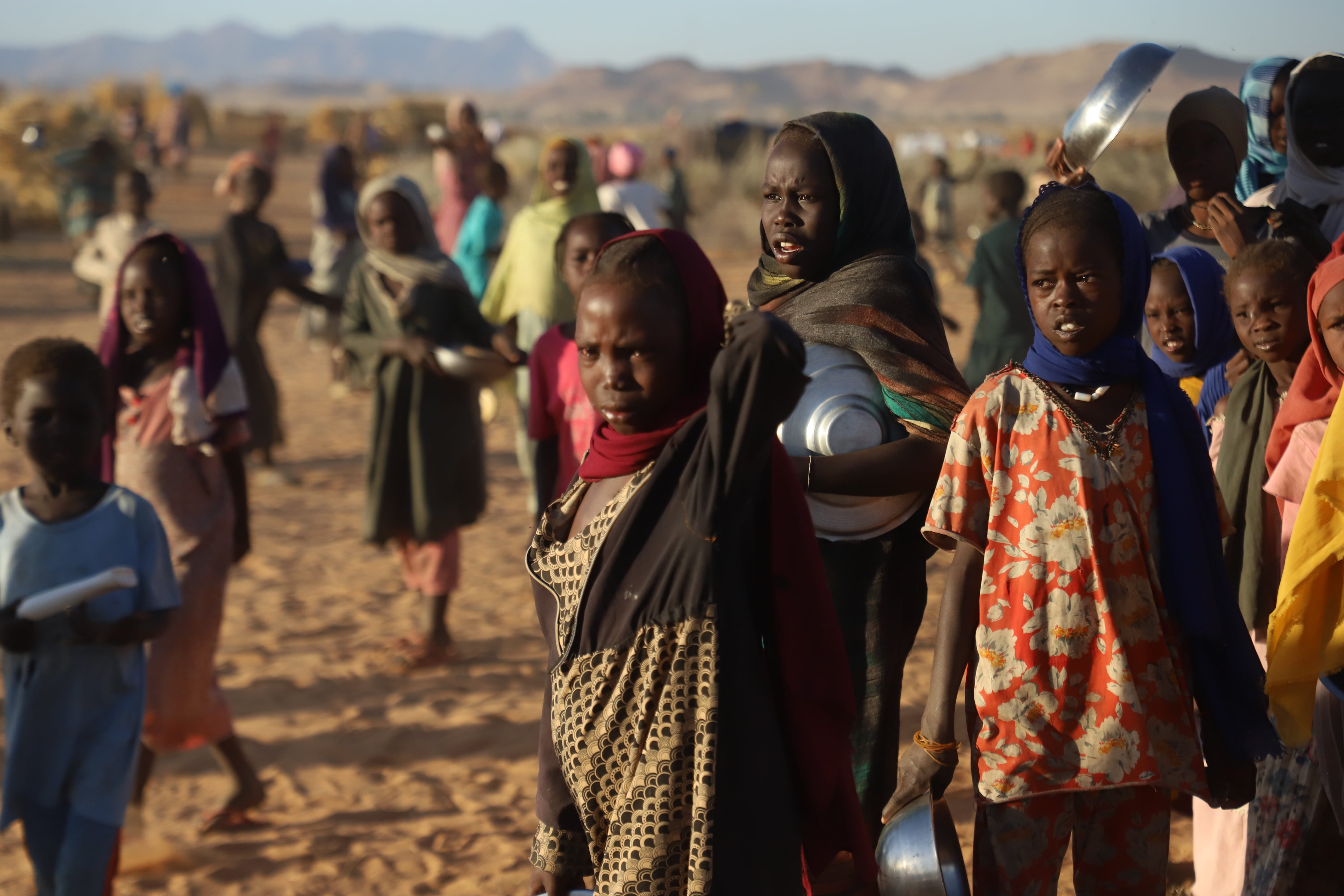 The famine in Sudan looms over internally displaced people, with aid slashed due to budget cuts and on the verge of collapse