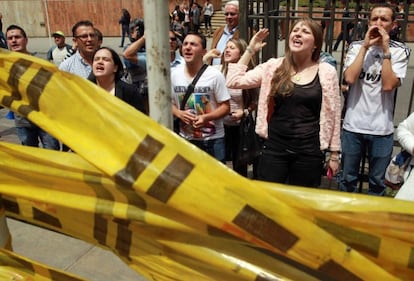 A group against homosexual adoption holds a protest in Bogota, Colombia.