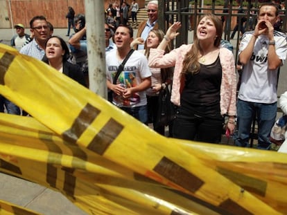 A group against homosexual adoption holds a protest in Bogota, Colombia.