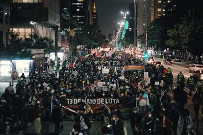 Protesto contra o racismo em São Paulo, no dia 13 de maio de 2021