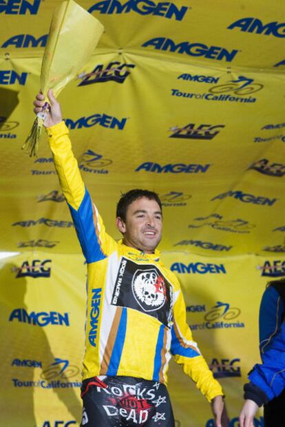 Mancebo, en el podio de California en 2009.