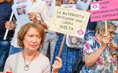 Manifestación derecho al aborto en Italia