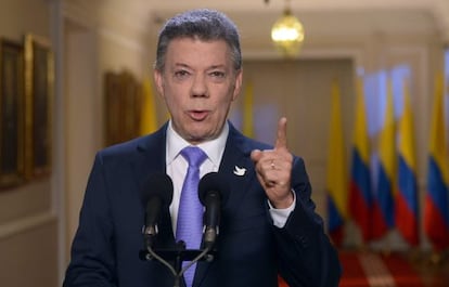 Santos, durante su discurso televisado al pa&iacute;s. 