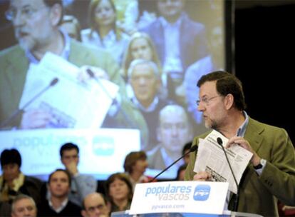 Rajoy, en un momento de su intervención hoy en Santurce