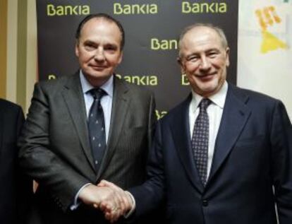 El presidente de la Cámara de Comercio de Valencia, Jorge Vicente Morata, y el presidente de Bankia, Rodrigo Rato.