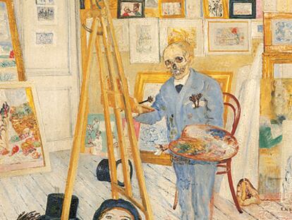 Uno de los cuadros de James Ensor expuestos en Salamanca.