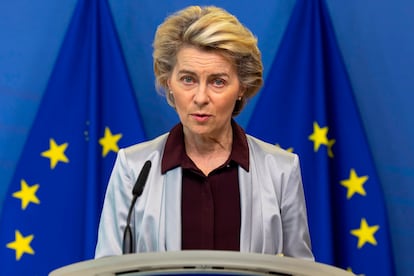 La presidenta de la Comisión Europea, Ursula von der Leyen, el 24 de noviembre de 2020 en Bruselas.