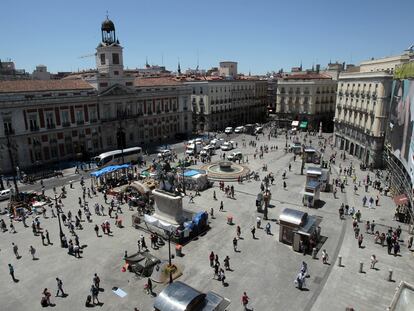 La plaza, el 6 de junio, tras ser levantado el campamento.