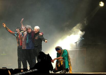 Los Rolling Stones, en el festival de Glastonbury en 2013.