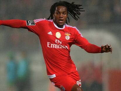 Renato Sanches, en enero, durante un partido con el Benfica.