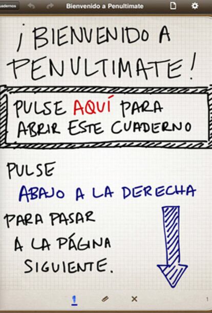 La aplicación Penultimate es un cuaderno digital, que permite escribir a mano con la tableta de Apple.