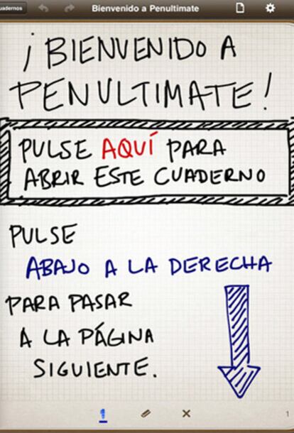 La aplicación Penultimate es un cuaderno digital, que  permite escribir a mano con la tableta de Apple.