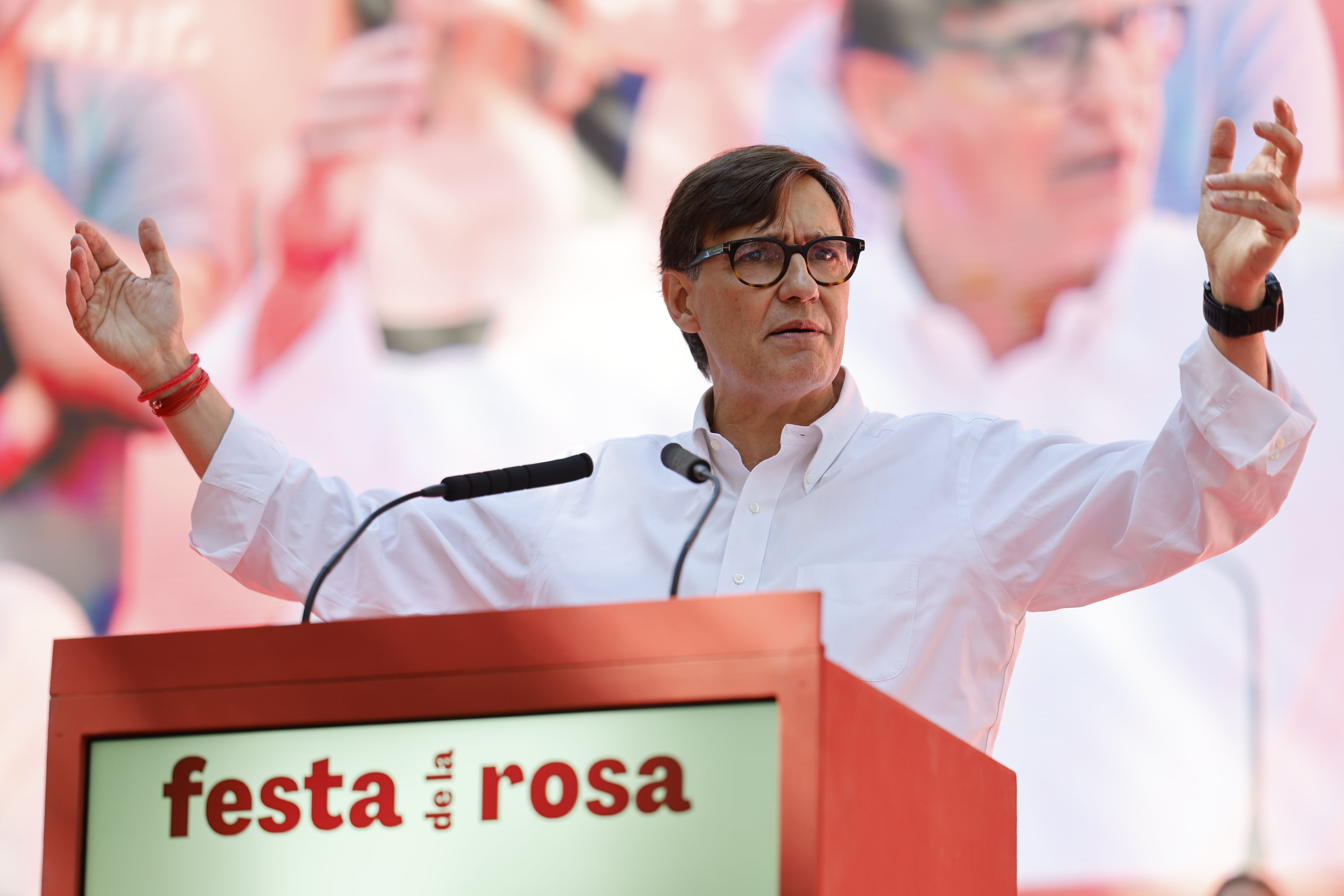 Salvador Illa, primer secretario del PSC, en un momento del acto.